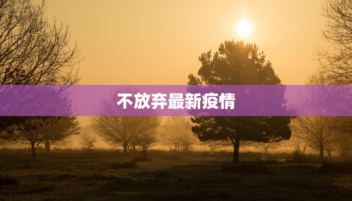 不放弃最新疫情