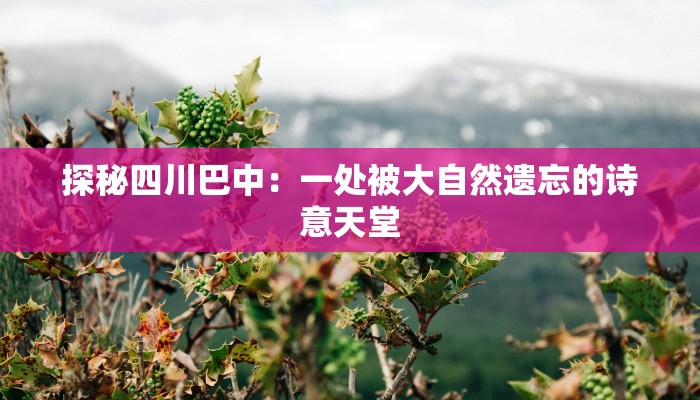 探秘四川巴中:一处被大自然遗忘的诗意天堂 探秘四川巴中:一处被大自然遗忘的诗意天堂
