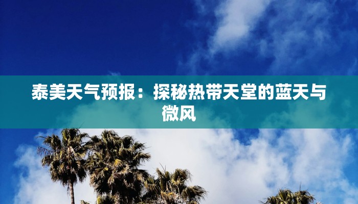 泰美天气预报:探秘热带天堂的蓝天与微风 泰美天气预报:探秘热带天堂的蓝天与微风